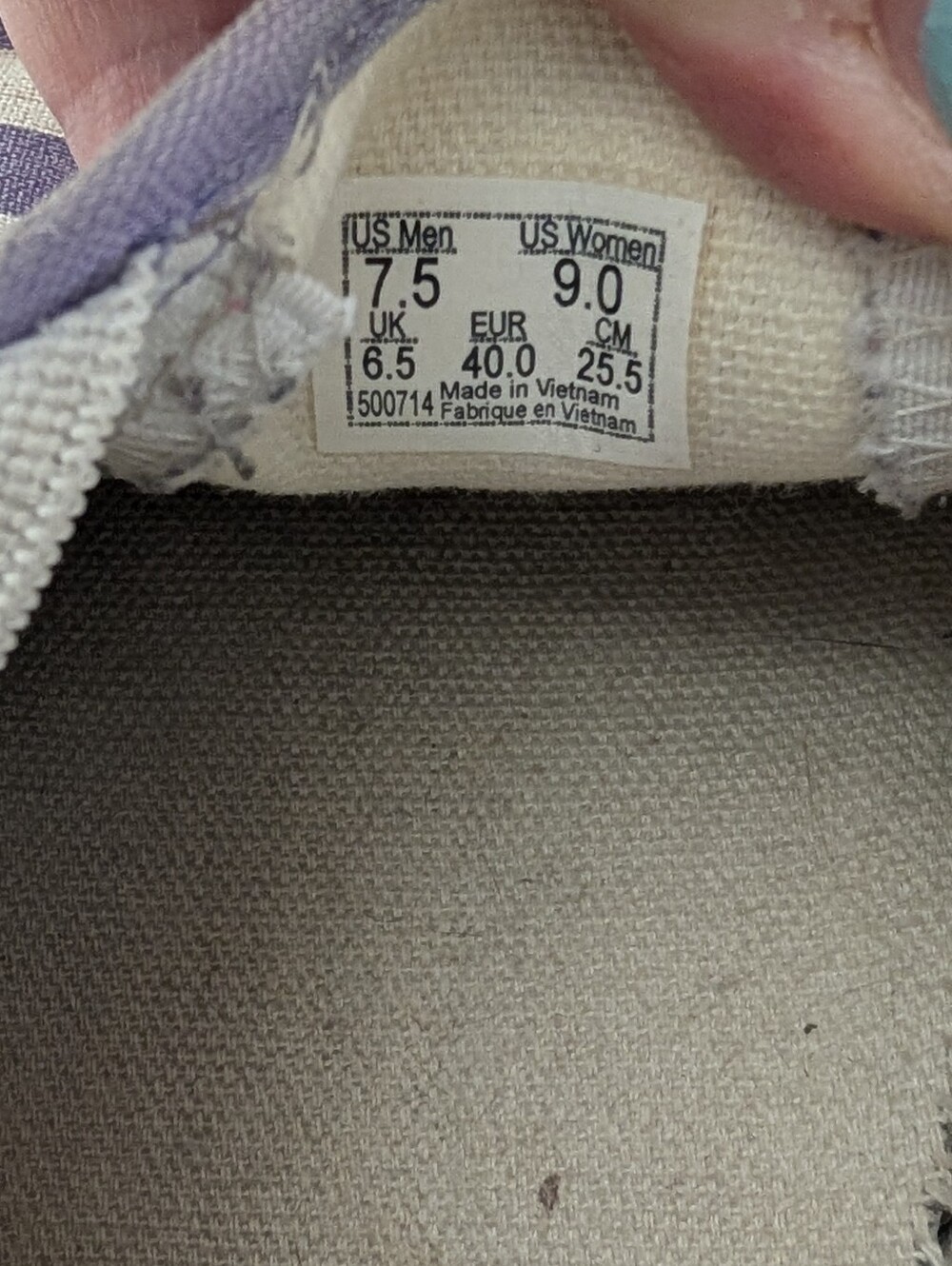 Vans Checkered Purple Classic Slip On Checkerboard SK8, Heather Wms 9 - Picture 6 of 7